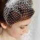 mini birdcage veil, white wedge wedding veil, small bird cage bridal veil - TESSIE - bridal hair accessories
