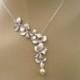 Bridesmaid Jewelry Heather Bridal Silver Orchid Wedding Necklace