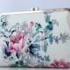 Blossoms print in white Bridesmaid Clutch / Wedding Purse / Gift for Wedding -  the Agnes Style Clutch