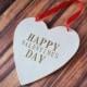 Happy Valentine's Day - Heart Shaped Ceramic Sign - Home Decoration or Fun Photo Prop