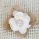 Burlap Rhinestone Pearl Brooch Flower Wedding Hair Pin or Boutonniere Decoration - Crystal Head Pin Clip