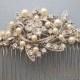 Vintage Style Bridal Hair Comb,Crystal Rhinestone and Pearl Wedding Hair Comb,Wedding Hair Accessories,Ivory,white Pearl Comb,headpiece,clip