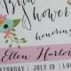 Printable Bridal Shower Invitation; Ellen, DIY floral and pink handwritten look Wedding Shower Invite