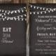 String Light Chalkboard Inspired Wedding Rehearsal Dinner Invitation Card Design fee