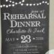 Chalkboard & Lights Rehearsal Dinner Invitation 