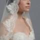 Mantilla bridal wedding veil ivory 45x36 elbow alencon lace