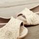 French Pleat Bridal Open Toe Ballet Flats Wedding Shoes - All Full Sizes - Pick your own shoe color and crystal color