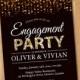 Engagement Party Invitation. Engagement Dinner invite Glitter Gold. Chalkboard. Black, white, Golden, any color. Printable digital DIY.