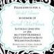 Mod Damask Tiffany Glitter Wedding Shower Invitation - Retirement or Sweet 16 Tiffany Blue Custom Invite
