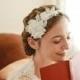 Lace wedding headband, bridal headband, flower headband, wedding headband, wedding hair - style 201