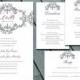 Damask WEDDING Invitation Suite with RSVP, Info Card, Direction Card DIY Printable Digital Files