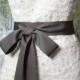 Bridal Sash - Romantic Luxe Grosgrain Ribbon Sash - Wedding Sashes - Deep Gray -  Bridal Belt