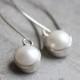Pearl earrings - dangler earrings - Pearl Bridal jewelry - Gift for her - wedding - bridal