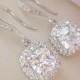 Gorgeous Cushion Cut Bridal Earrings Wedding Earrings Bridal Jewelry Wedding Jewelry Bride Earrings