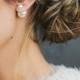Double Pearl Earring  - Mise en Pearl Earrings, Oversized Pearl Earrings, Wedding Pearl Earrings, Bridesmaid Gift