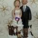 Bride And Groom with Cats Customized Wedding Cake Topper