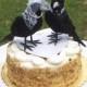 Halloween Wedding Cake Topper CROW BIRD COUPLE Gothic Wedding Bride Groom Same Sex Wedding