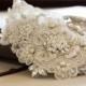 Soft ivory and offwhite wedding dress belt -  Style  R04