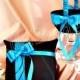 Wedding Ring Bearer Pillow Flower Girl Basket Black Turquoise Wedding Ceremony Accessories Decor