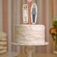 Bride, Groom and Heart Wedding Cake Topper Set