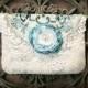 Vintage carpetbag blue velvet wedding bridal clutch  bohemian gypsy rustic romantic wedding bridal blue tattered rose lace bride bag