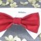 Red Satin Wedding Dog Bowtie- Dog Bow Tie, Dog Wedding Collar, Wedding Dog Ring Bearer, Wedding Pets