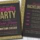 Bachelorette Invite, Bachelorette Party Invite, Glitter Bachelorette Invitation, Glitter Invitation (Customizable & Printable)