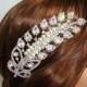 Bridal Hair Comb, Pearl Bridal Comb, Wedding Crystal Hair Comb, Bridal Headpiece, Rhinestone Hair Comb, Leaf Hair Accessories