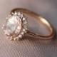 Morganite Ring Pink 6*8mm Fancy Morganite And Full Cut Natural Diamonds 14k Rose Gold Ring Wedding Ring Gemstone Engagement Ring