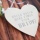 Personalized Heart Wedding Sign - to carry down the aisle and use as photo prop - available in different text colors