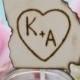 Engraved Wood State Personalized Heart Wedding Cake Topper (item E10186)