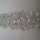 wedding belt applique, bridal rhinestone applique with crystals , rhinestones