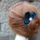 Small peacock hair piece, hair clip