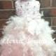 Feather Flower Girl Dress Rhinestone Couture Vintage Dress Junior Bridesmaid Dress - Rhinestone Christening Baptism Dress MATCH YOUR COLORS