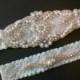 Wedding Garter Set Stretch Lace 4 Colors  Bridal Garter Set With Classic Pearls and  Rhinestones Bridal Garter Set.