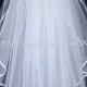 2 tier Elegant Wedding Bridal veil. White or Ivory , your choice. elbow lenght with silver comb ready to wear