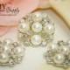 5 pcs Pearl & Rhinestone buttons Flatback Embellishments - DIY Wedding Bridal Supplies flower centers Headbands crystal bouquet 25mm 180042