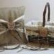 Personalized Rustic Flower Girl Basket and Ring Bearer Pillow For Your Country Wedding