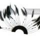 Black Half Circle Feather Applique (1 Appliqué)  DIY craft item for 1920s millinery, flapper masks, costume headbands and hair clips