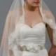 Mantilla bridal wedding veil ivory 50x50 fingertip lace