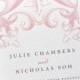 Vintage Wedding Invitation / 'Victorian' Calligraphy Wedding Invite / Rose Blush Pink Taupe Grey / Custom Colours Available / ONE SAMPLE
