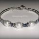 Sapphire Pearl Bracelet: Sapphire Blue Jewelry, White Pearl Bracelet, Jewelry Pearl, Pearls Bracelet, Blue Jewelry, Wedding Bracelet, Bride