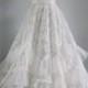 Wedding Dress Bohemian Romantic Long Bustier wedding gown Chiffon Vintage Lace-  Breathtaking Ready to Ship