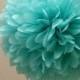 Aqua Tissue Paper Pom .. Wedding Decor / Bridal Shower / Baby Shower / Tiffany Blue / Party Decoration