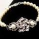 Bridal bracelet, pearl bracelet with Swarovski ivory pearls and Swarovski crystals, antique silver filigree, bridesmaid, wedding jewelry