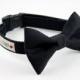 Solid Black Wedding Dog Bow Tie Collar