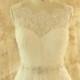 Ivory A line lace wedding dress,bridal gown with elegant beading sash