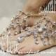 CRYSTAL Barefoot sandals bridal foot jewelry barefoot sandle destination wedding shoes beach wedding jewelry by  Catherine Cole Studio SJ5