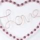 Love Heart Valentines Day or Wedding Cake Topper Custom Wire Sculpture Simple Classic Pearl Swarovski Crystal Heart Love