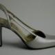 Vintage 1980s Wedding Shoes - Grey Italian Leather - Bruno Magli Bridal Fashions